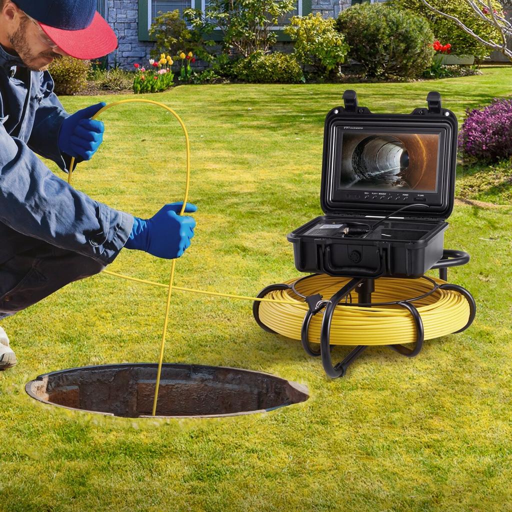 Sewer Camera Pipe Inspection Camera 9-inch 720p Screen Pipe Camera 300 ft