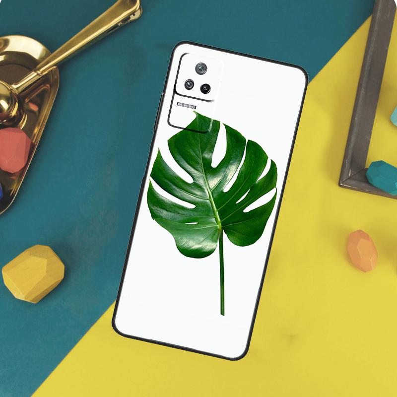 Green Monstera Leaf Case For Xiaomi 14T 11T 12T 13T Pro 13 14 15 Ultra POCO X7 Pro X3 X5 X6 F5 F6 M6 Pro Funda