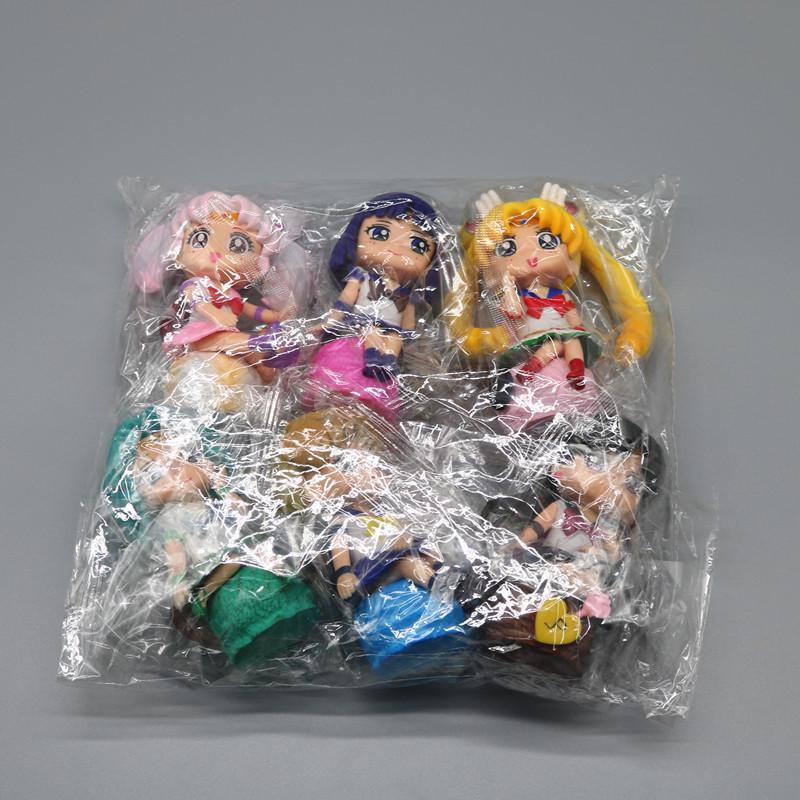 

5PCS Anime Sailor Moon S Figure Cartoon Figuarts Mini Kaiou Michiru Tomoe Hotaru Meiou Setsuna Toys For Girls Model Gift Dolls No box