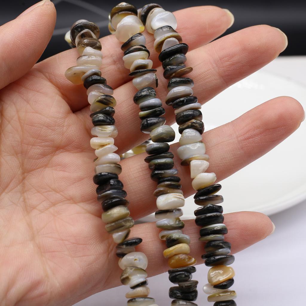 Bead Assortments Shell Beads 7-9 mm Black Shell Irregular Isolation Beads For Jewelry Making DIY Pendants Necklace Earrings Bracelet Accessory