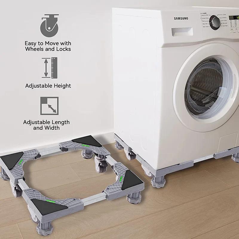 Universal Base Washing Machine Stand Lifting Fridge Base Multi-functional Adjustable Base for Dryer Refrigerator Washing Machine