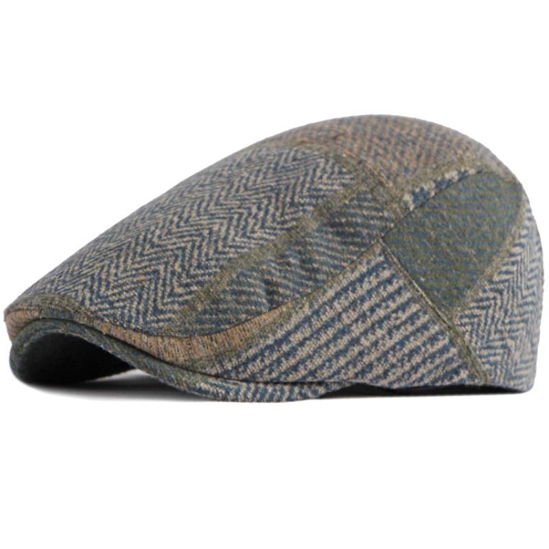 HT4091 Men Women Beret Cap Autumn Winter Hat for Men Women Plaid Beret Hat Adjustable Ivy Flat Cap Artist Hat Male Female Berets