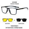 Double-beam magnetic clip-on polarized sunglasses with multi-colored lenses and a flexible frame, versatile for various uses, including as