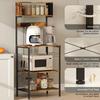 Kitchen Storage Rack Bakers Rack With Power Outlet Usb Charger Rustic Brown