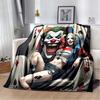 H-Harley-Quinns Movie Character Print Flannel Blanket Cozy Warm Throw Bedroom Sofa Birthday Present Indoor Home Lounge Decor