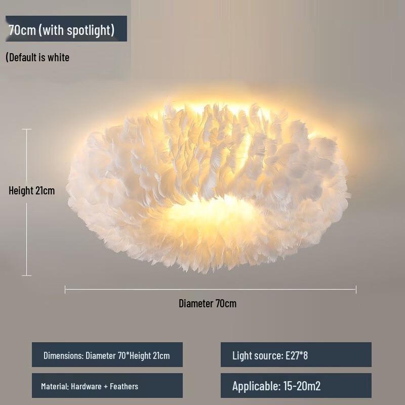 UOSU Nordic Feather Bedroom Ceiling Light