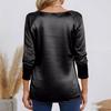 Fashionable Women's Versatile Long-sleeved Blouse With A Draped Neckline, Perfect For Spring Andcommuting.