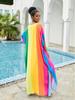 2023 European & American Cotton Beach Cover-up: Loose Robe-Style Long Dress Swimsuit Outerwear for Women
