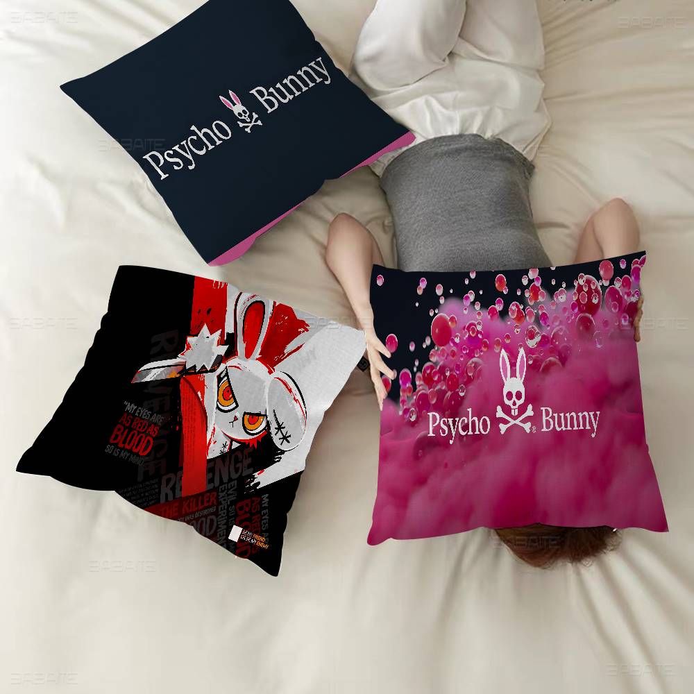 Luxury Fashion P-Psycho Bunny Pillowcase Toon Gift Cushion Cover Bedroom Home Sofa Chair Seat Decor Pillow Case