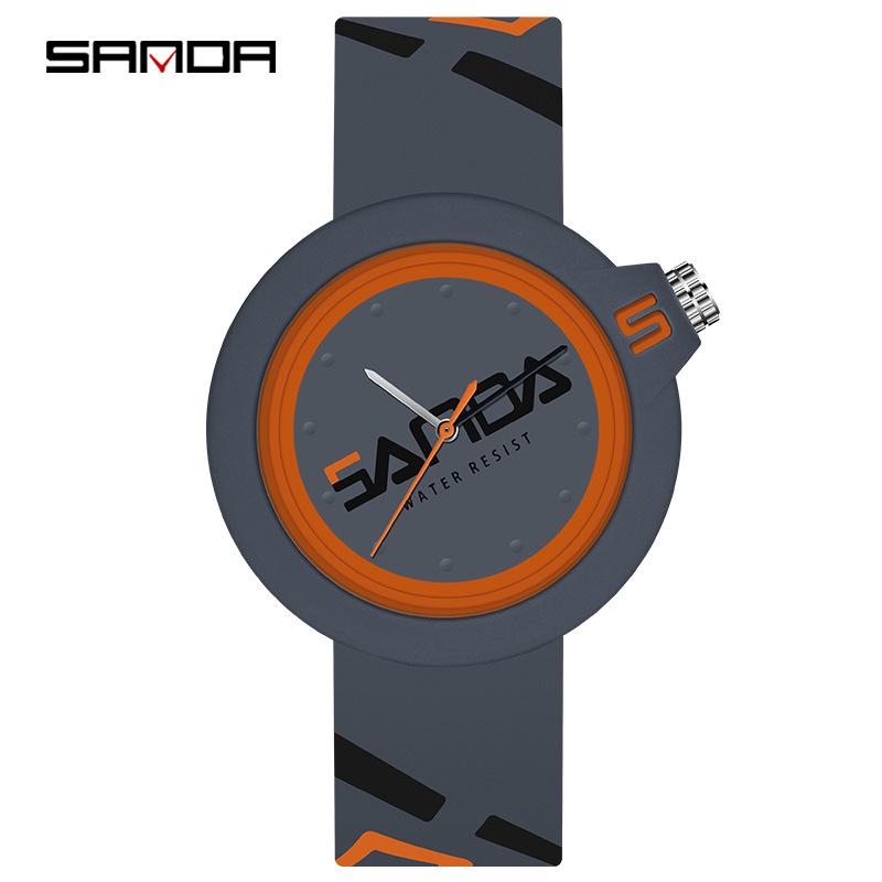 Sanda Waterproof Silicone Strap Sports Watch for Boys  Girls with Detachable Case