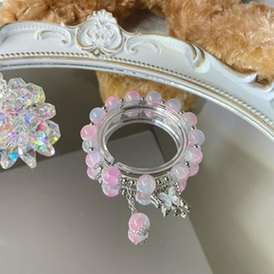 Floral Butterfly Glass Bead Bracelet – Perfect Gift for Girls, Best Friends, and Students