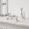 Unique Spooky Cat Display 3D Printed Ghost Statues, Halloween Haunted Kitten Figurines with Hollow Eyes Durable Statue & Flowing Drapes, Matte