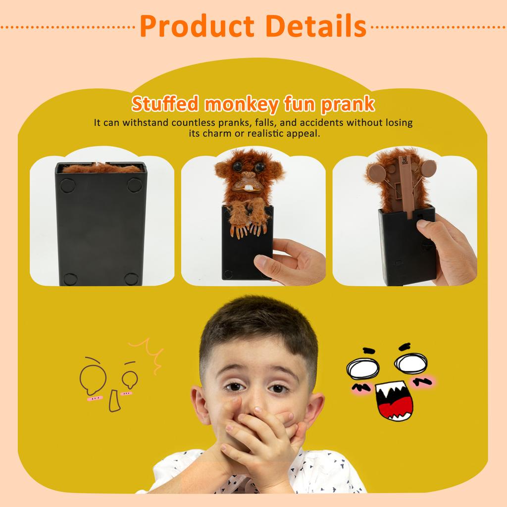 אביזרי מתיחה קופצים להאלווין קוף מתיחה מפתיע צעצוע קוף שובב בובת קטיפה קוף שובב ליום האהבה (הכוונה כנראה ל-April Fools' Day) קישוט אימה מציאותי