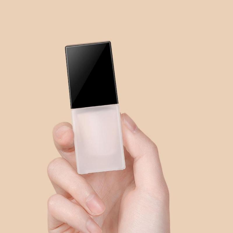 15/30Ml Empty Pump Bottle Glass Liquid Foundation Container Makeup Transparent Square Refillable Bottle Portable Pump Bottle