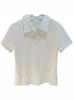 Women's Casual White Button-Up Polo Collar T-Shirt - Summer 2026 Stylish Versatile Short-Sleeved Top