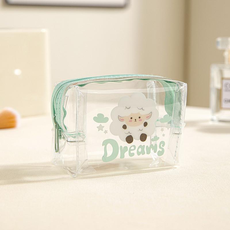 Cute Wallet Mini Data Cable Hair Accessories Storage Bag Transparent PVC Handbag Portable Makeup Bag