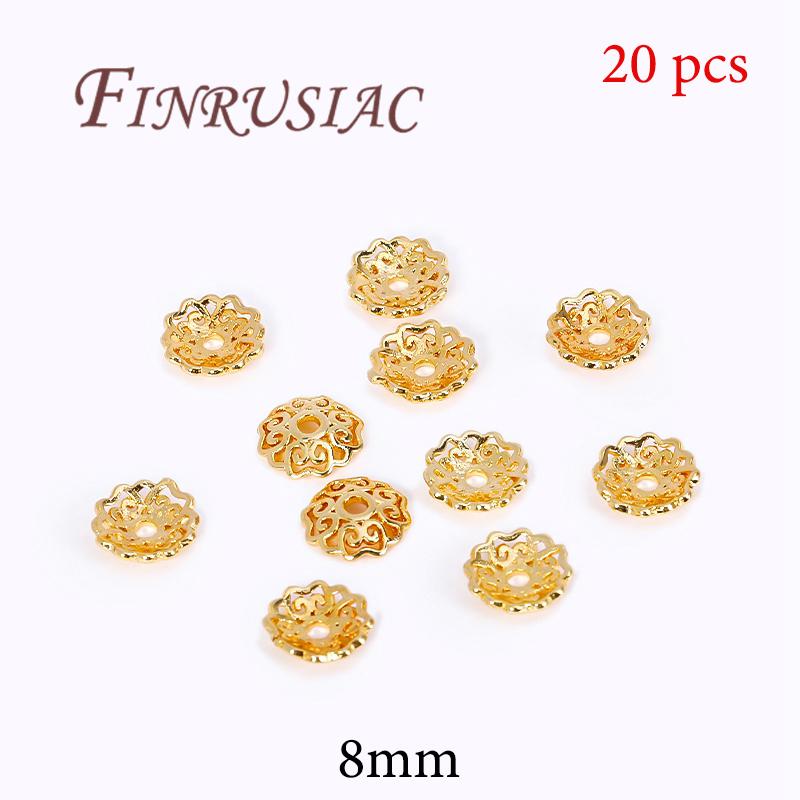 18K Gold Plated Bead End Caps For Jewelry Making Supplies Spacer Bead Caps DIY Accessories