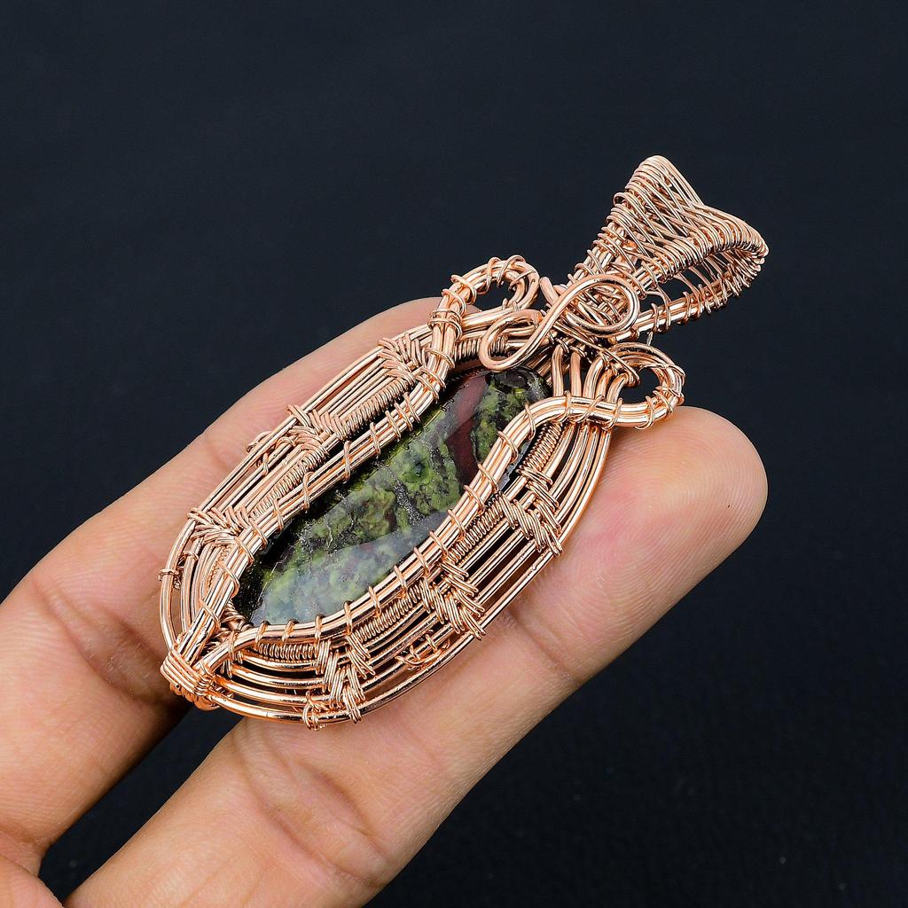 Dragon Blood Jasper 999 Copper Wire Wrapped Pendant, Handmade Gemstone Pendant Jewelry, Gifts For Wife Brand New Pendant