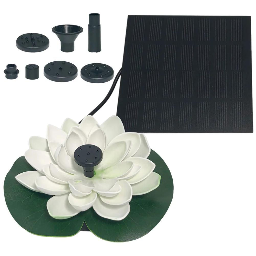 Lotus Shape Floating Garden Fountain Life Up To 20000 Hours Solar Powered Fountain Pump Water Lily Ornaments for Decore Garden
