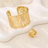 European & American Trendy Mushroom Hollow Bangle & Ring Set