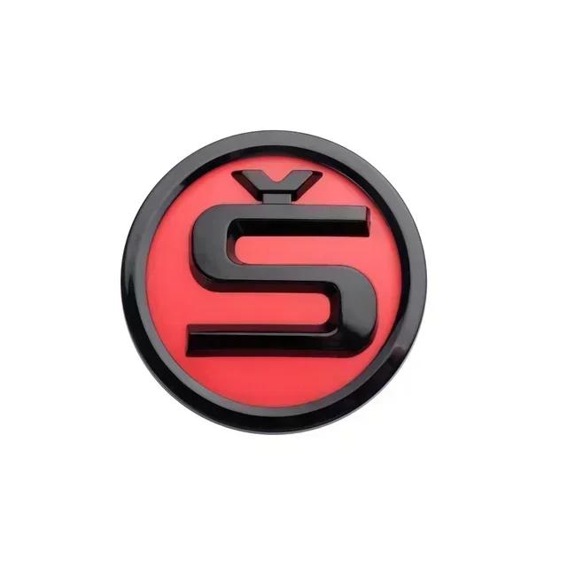 for Skoda 1PC 80mm/90mm Car Front Head Rear Tail Trunk Badge Sticker S Logo Octavia Rapid Fabia YETI A7 Superb KAMIQ Scala VRS xkbf53