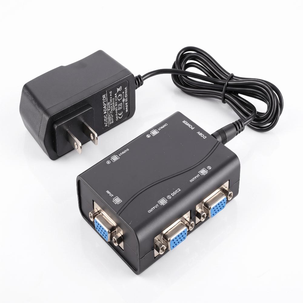 1920x1440 Video Distribution Duplicator 1 In 4 Out 250MHz VGA Splitter Amplifier Box For Projector