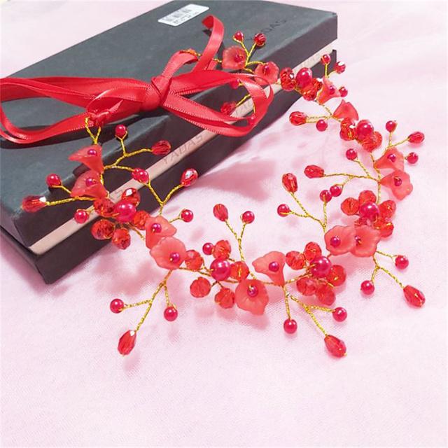 Women Girls Flower Headband Bride Flower Crown Hairband Hair Accessories Wedding Party Spring bohemia Wreath Headpiece Headwear