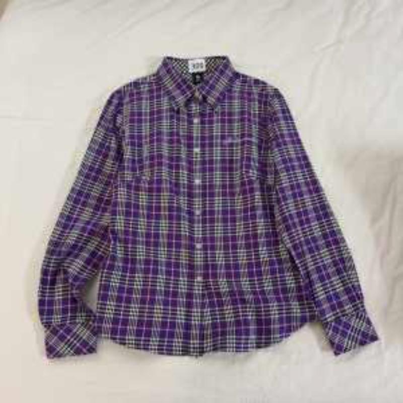 

Осінній Кольоровий Ретро Коледж Стиль Гаряча Дівчина Клітинка Персоналізована Сорочка з Довгим Рукавом та Стійкою L сірий колір