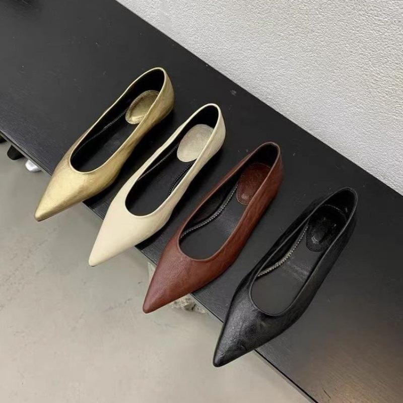 Fashion Spring Design Retro Woman Shoes Pointed Toe Commuting Flat Shoes Elegant Party Female Dress Shoes Zapatos De Mujer