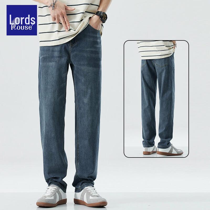Luozhi Men s Tencel Cool-Feel Straight-Leg Jeans 29