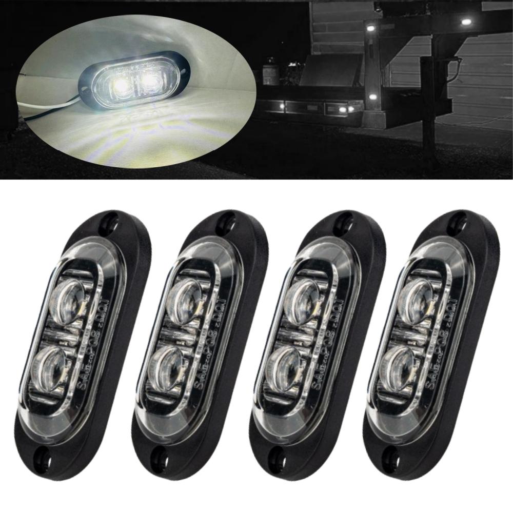 4 Stück Seitenmarkierungsleuchte Rot LED-Linse Bootsanhängerleuchten 12V 24V LKW-Leuchten Außenbegrenzungsleuchten