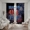2 pieces HD Independence Day Hello July fireworks decorative curtain Black tie digital printed curtain home decoration style dec