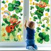 119PCS St Patricks Day Window Clings,Reble St Patricks Day Decorations,Double Sided Green Shamrock Window Clings,Irish Static Saint Patrick's