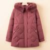 Small mother winter clothes fleece thickened coat new middle-aged women's cotton-padded jacket medium and long cotton-padded clothes