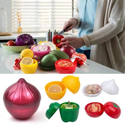 Recipiente para verduras para el frigorífico con forma de fruta y verdura detallada, recipiente para almacenar frutas, fácil de cerrar con un giro, para conservar la frescura de los alimentos en la cocina del hogar