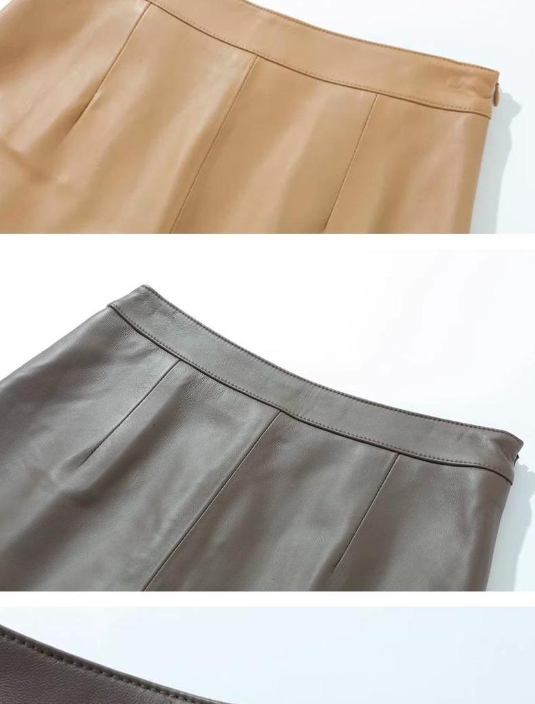 Plus Size High Waist Black Faux Leather A-line Mini Skirt for Women - Hip-Hugging Slim Fit for Spring and Autumn