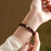 Handmade Sandalwood Bracelet, Single & Double Loop, Blessing Design, Retro New Chinese Ethnic Unisex Jewelry, Travel Souvenir