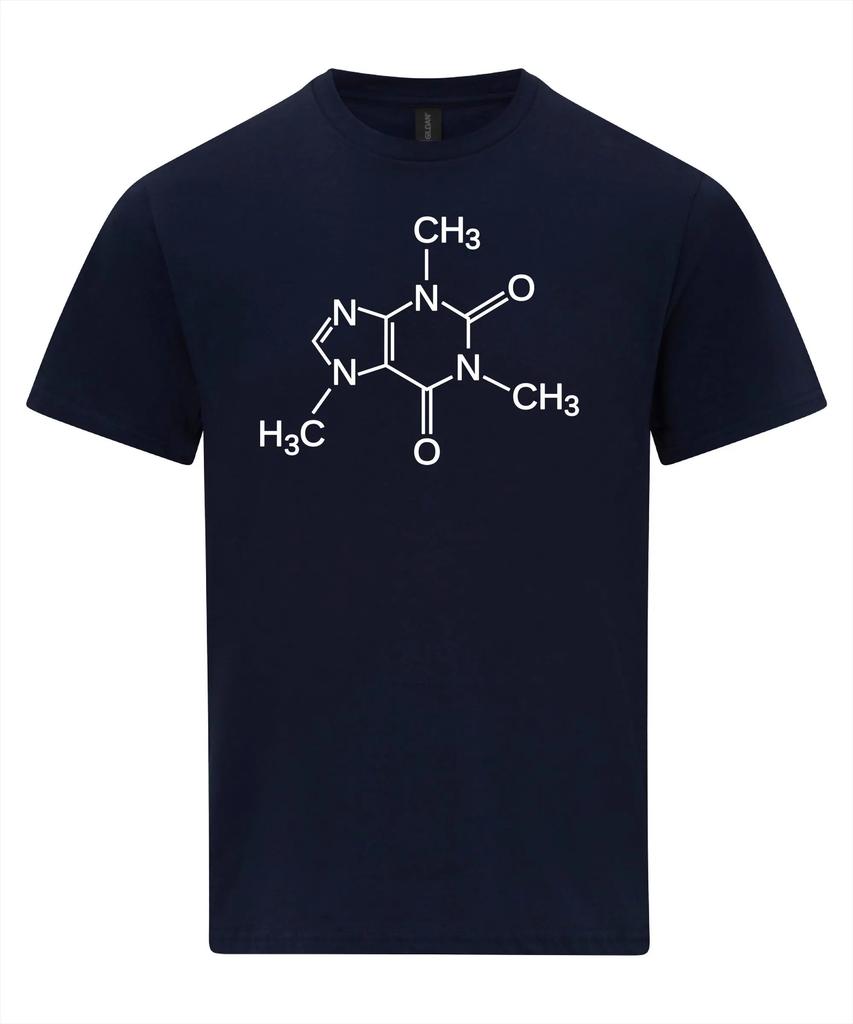 Μπλουζάκι Μορίου Καφεΐνης Καφέ Μπλουζάκι Σκελετικής Φόρμουλας Γραφικά Μπλουζάκια Ρετρό Streetwear Κοντομάνικο Ανδρικό Μπλουζάκι με Στρογγυλή Λαιμόκοψη