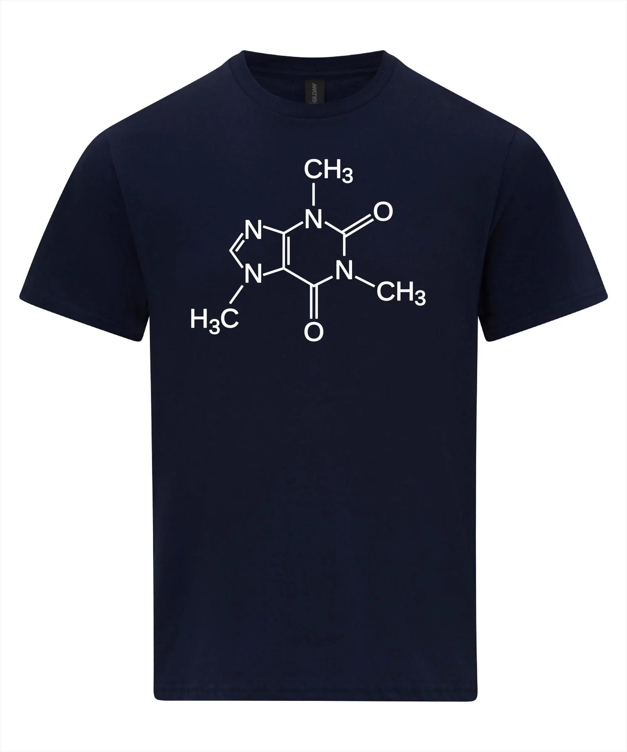 

Футболка с молекулой кофеина, футболка с формулой скелета, графические футболки, ретро уличная одежда, футболка с коротким рукавом и круглым вырезом, мужская футболка L