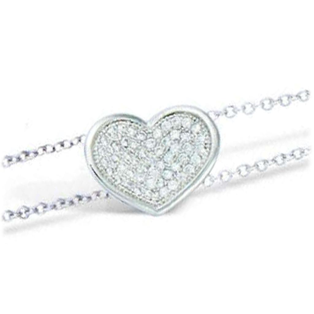 Les Trésors De Lily [L7188] - Bracelet argent 'Love' blanc argenté (rhodié) - 10x12 mm