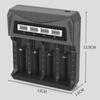 Intelligent Battery Charging 2400mA 4-Slot with LCD Display Type C Input Compatible Multiple Battery 26650/21700/18650