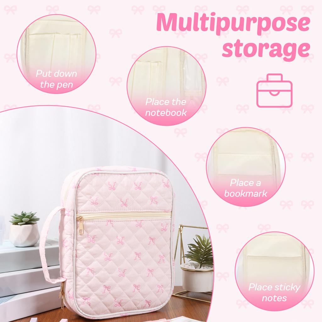 Bible Cover Case for Women Large Bible Cover Bag Study Supplies Journaling Kit Book Carrying Case with Highlighter Christian
