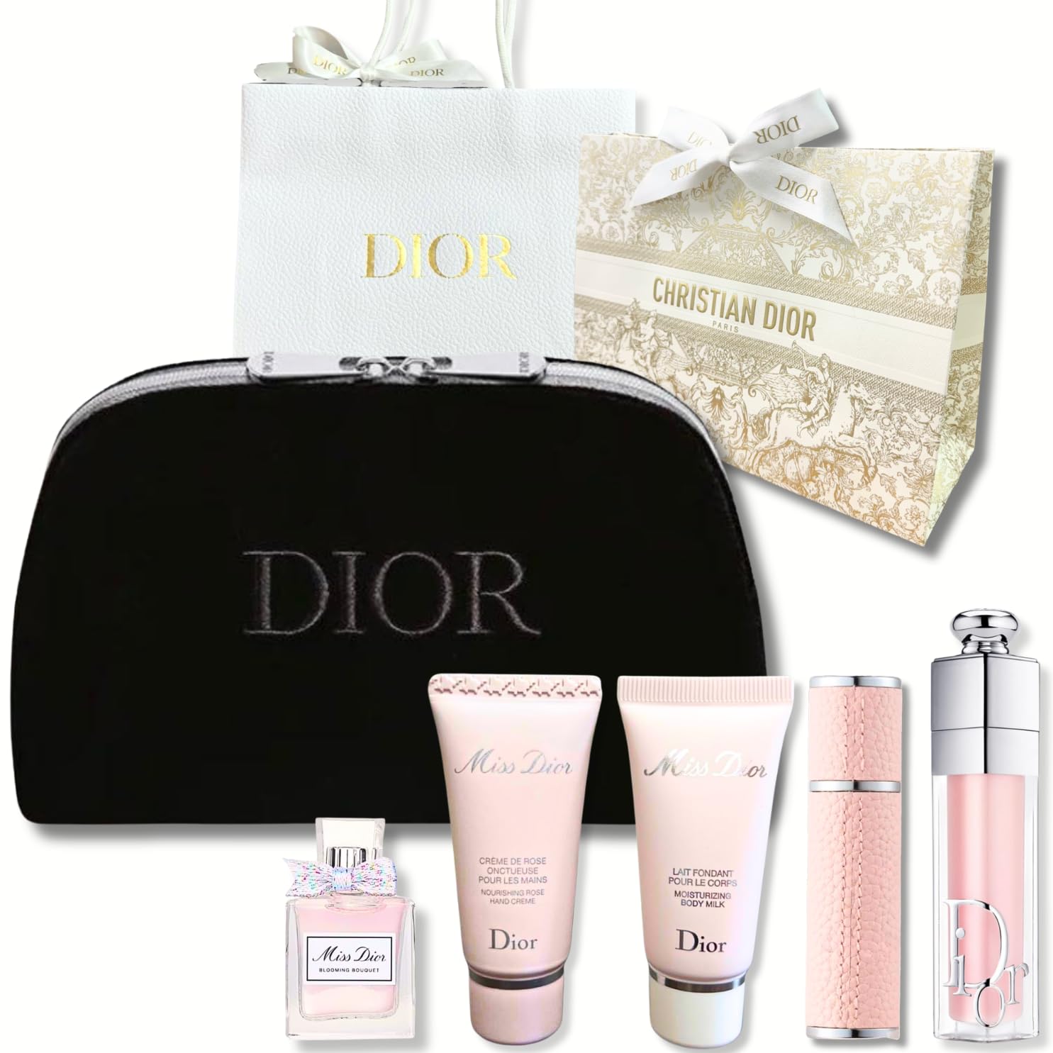 DIOR Miss Dior 2024 Подарочный набор для рук и тела Blooming Bouquet Парфюмированное издание Подарок и и Увеличитель губ Подарочный набор [Подарочная упаковка] Набор Крем, Молочко, (Ограниченное розовый