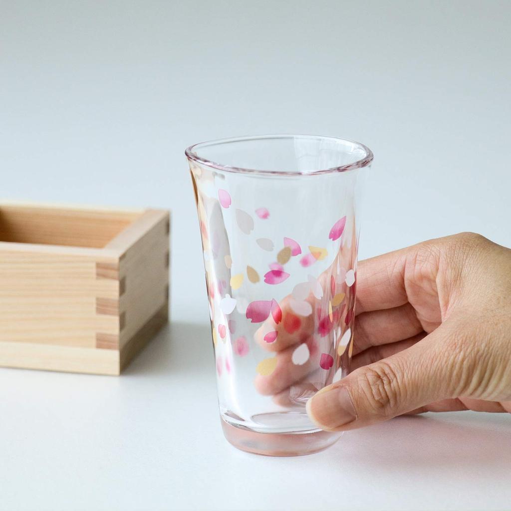 ADERIA Handcrafted Spring Color Masu Sake Glass 160ml Made in Japan Gift Box 6109 Glassware Sake Set Japanese Sake Glass Stylish Birthday Gift Present