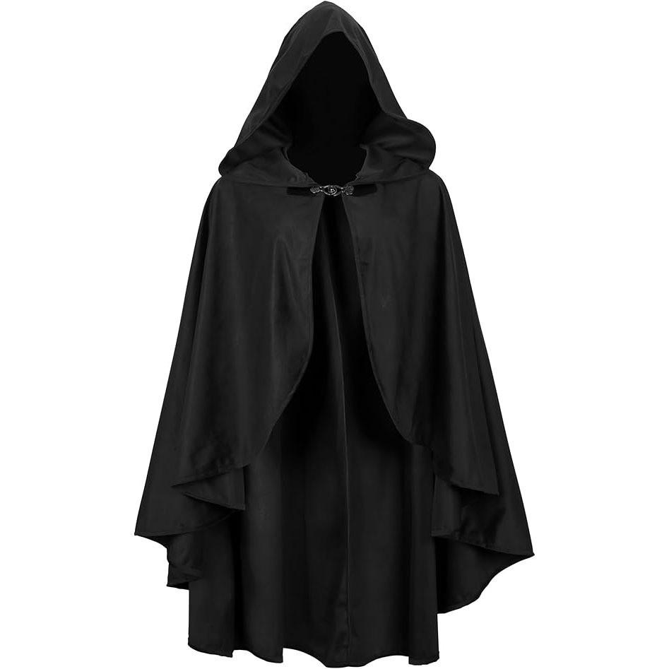 Medieval Velvet Cloak With Hood For Halloween Cosplay And Fantasy Role Play