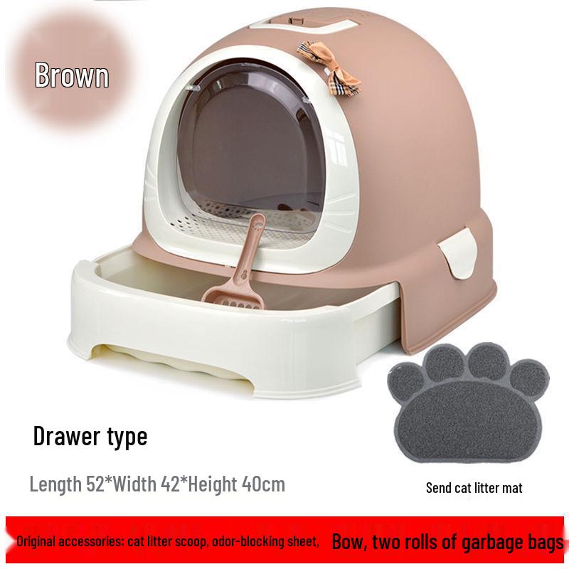 Extra Large Enclosed Cat Litter Box with Deodorizing and Anti-Splash Features