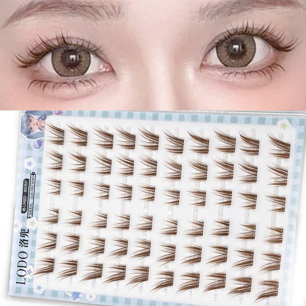 DIY Brown Lash Clusters Cat Eye Style Individual Lashes Women Eye Lashes  Eyelash Extension