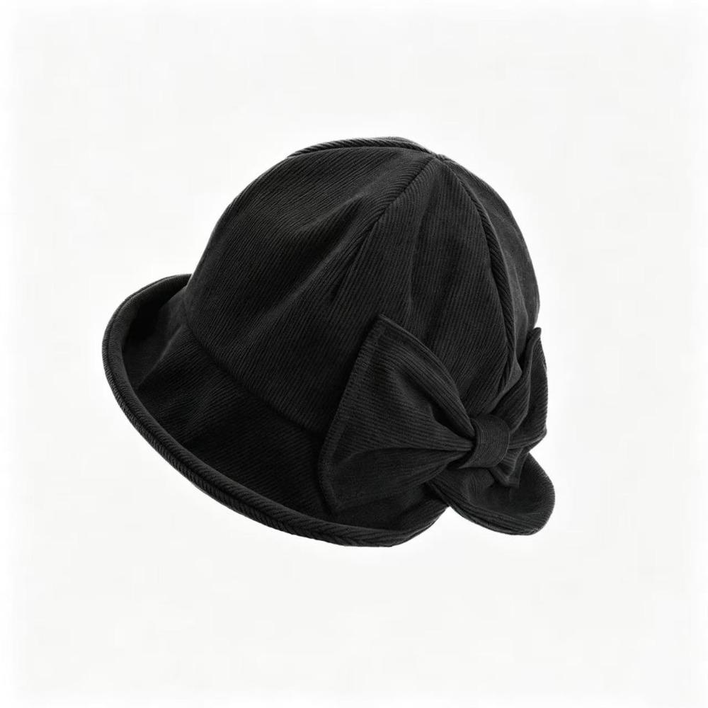 Slit Front Vintage Bucket Hat Cold Resistant Bow Bucket Hat Women's Bucket Hat  Outdoor Wear