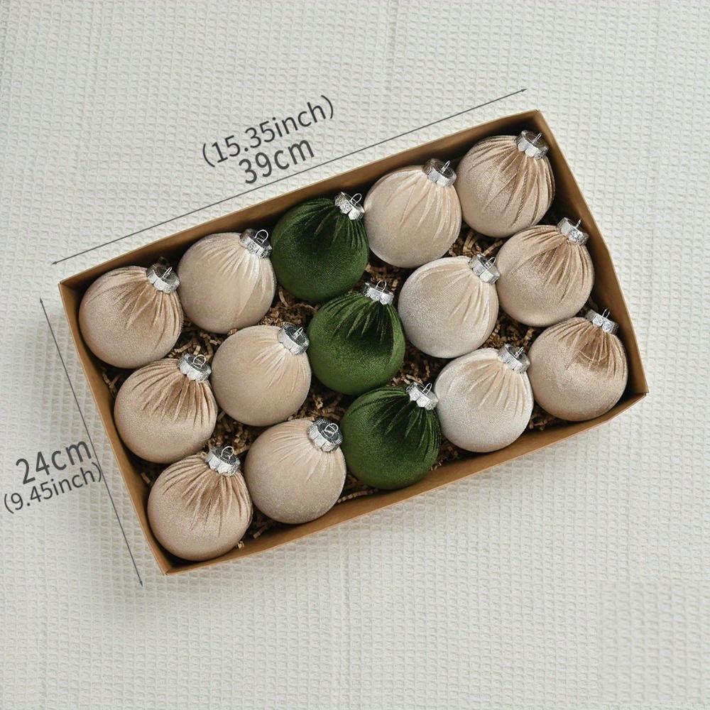 

Рождественский шар Бархатный Рождественский шар Рождественское украшение Подвеска Флокированный Рождественский шар из бархатной ткани Рождественский шар Набор рождественских украшений зелёный