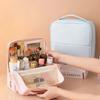 Große wasserdichte Kosmetiktasche zum Aufstellen mit Spiegel für Damen, Reise-Make-up-Aufbewahrungs-Organizer